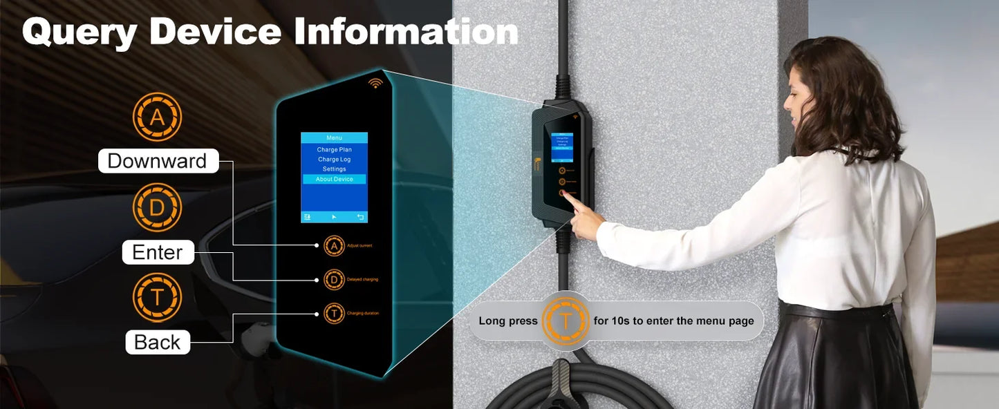 feyree 22KW 32A 3Phase Type2 EV Charger Wi-Fi APP Control EVSE Portable Charging Box with AU 5pin Plug for Electric Car Charger