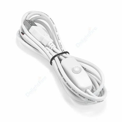 100/150/200cm USB Pigtail Cable With Switch 12V 3A Power Extension For LED Strip Light And USB Gadgets by 54Grid - Renewable Energy Store