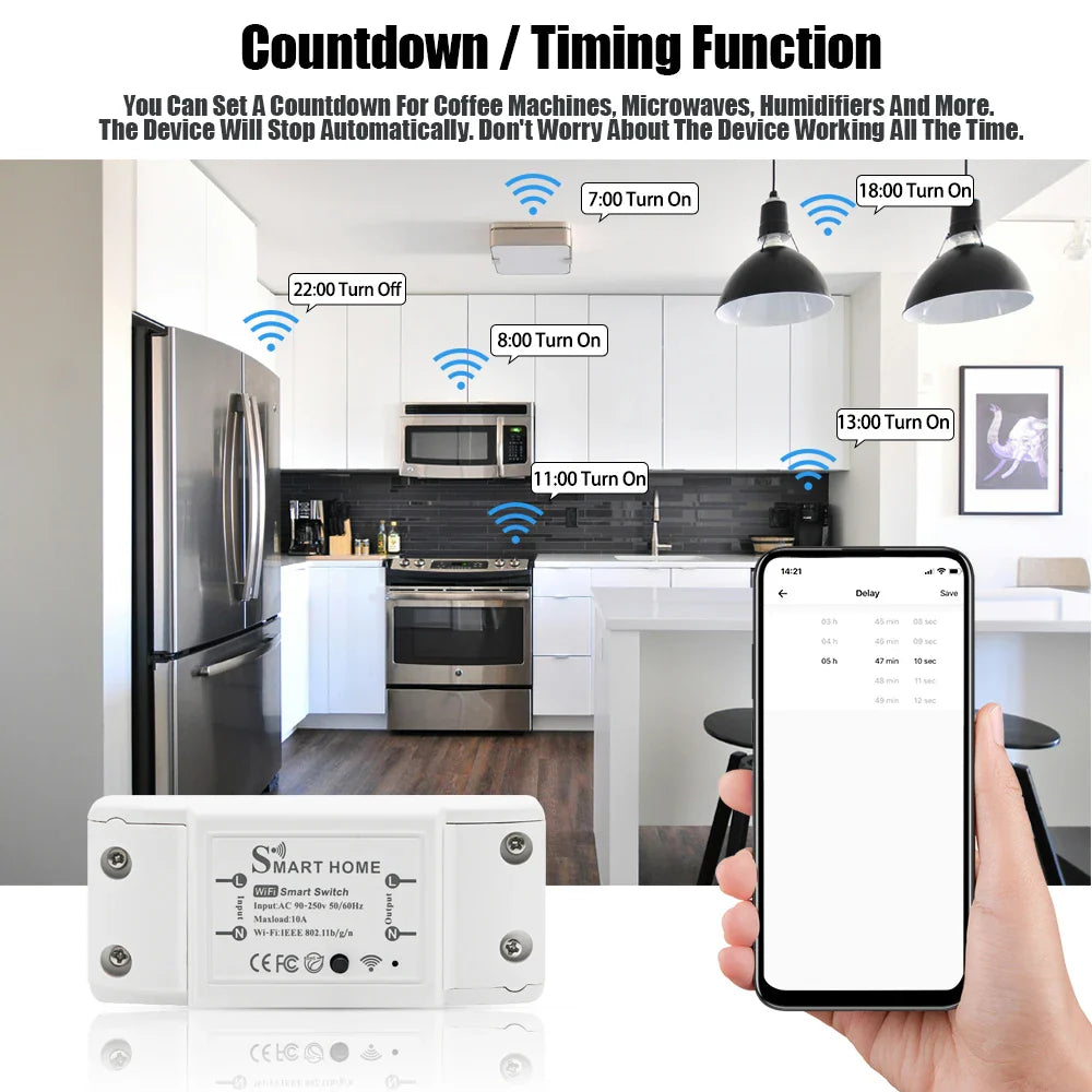 eWeLink Mine WiFi 10A Smart Switch Breaker Module Wireless Remote Switch Alexa Google Home by eWeLink APP Remote Voice Control by 54Grid - Renewable Energy Store