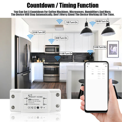 eWeLink Mine WiFi 10A Smart Switch Breaker Module Wireless Remote Switch Alexa Google Home by eWeLink APP Remote Voice Control by 54Grid - Renewable Energy Store