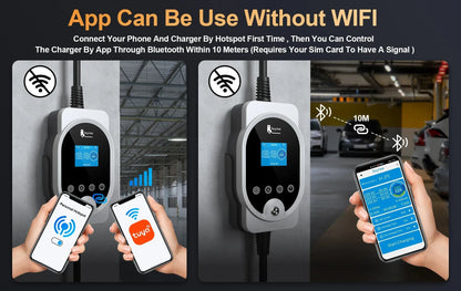feyree Type2 EV Charger EVSE Wallbox 22KW 11KW 3P Smart APP Wi-Fi Control  7KW 32A 1P Setting Current & Charging Time for EV Car