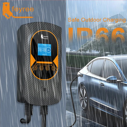 feyree EV Charging Station for TS-NACS Socket EVSE Wallbox 32A 7.6KW 40A 9.6KW 50A 12KW Fast Charging APP Control for Tesla Car