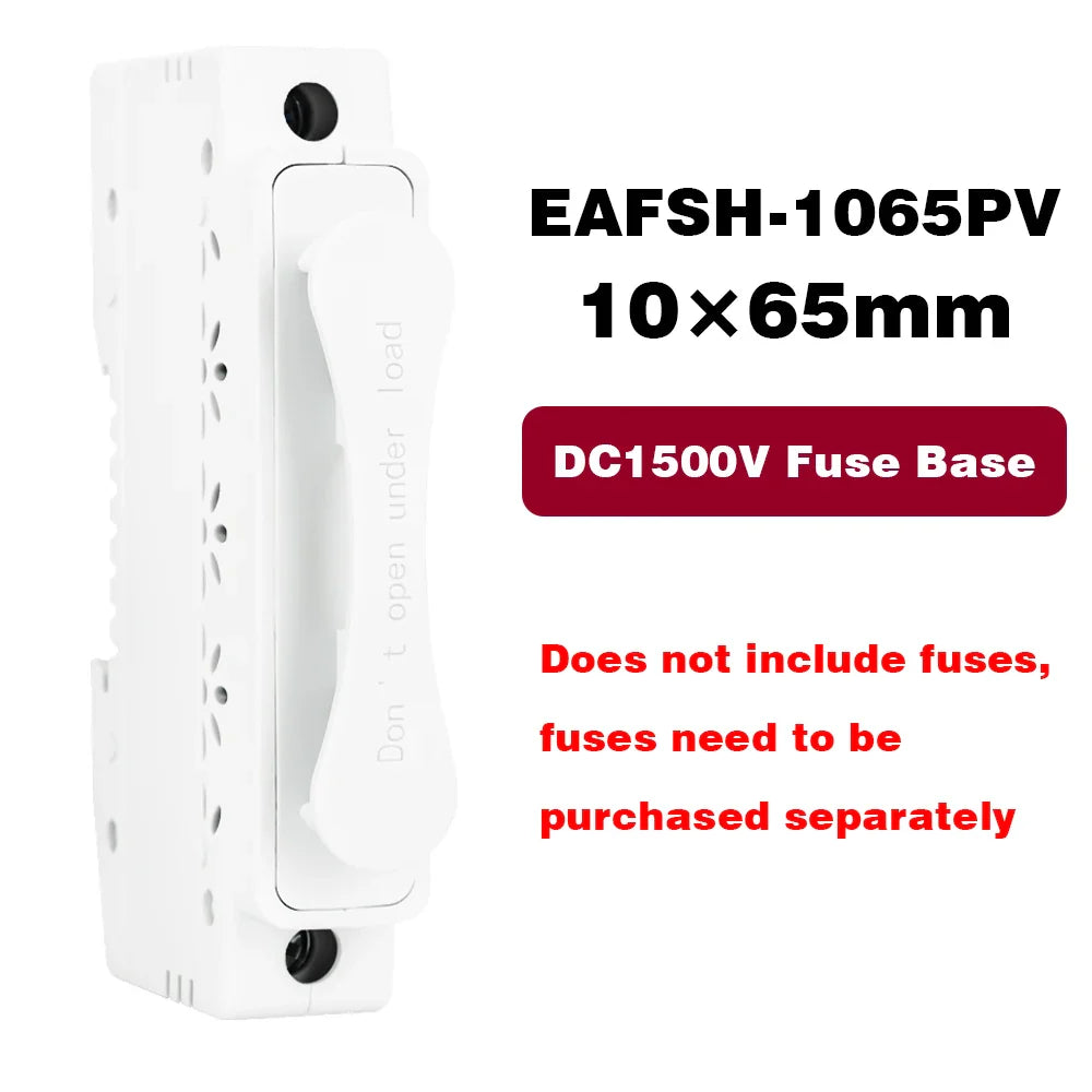 Din Rail Solar Fuses DC 1000V 1500V PV Photovoltaic 20A 25A 30A Fuse Holder Base for Solar System Short Circuit Protection gPV