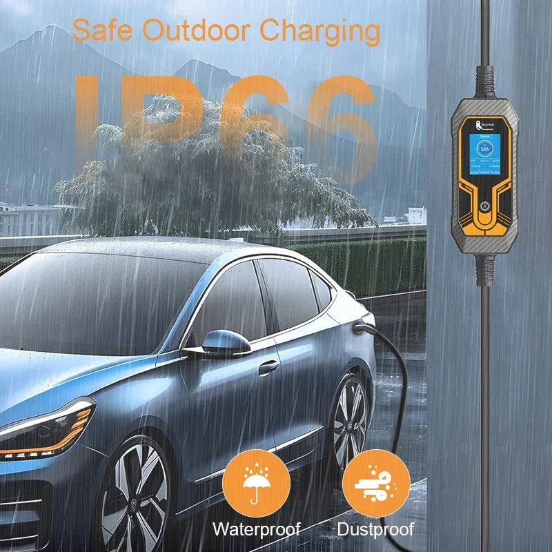 feyree Portable EV Charger Wallbox Tesla 7KW 32A 1Phase Level 2 with 5m Cable Current Adjustable for all Tesla Models 3/Y/S/X by 54Grid - Renewable Energy Store