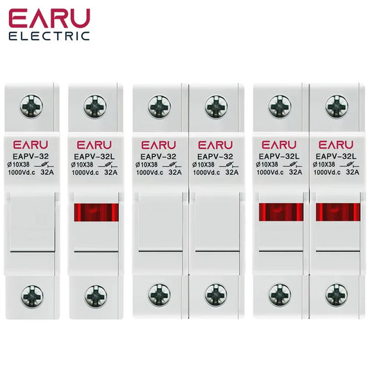 1P 2P Parallel Din Rail DC Fuse Holder 10*38mm High Voltage Solar PV 1000V Base Photovoltaic System Protection Protector gpV