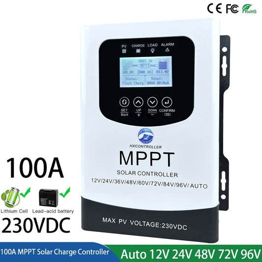 MPPT 100A 80A 230VDC Solar Charge Controller With LCD Display by 54Grid - Renewable Energy Store