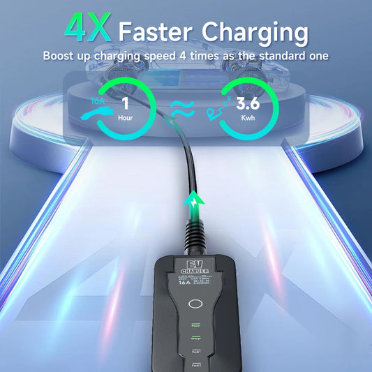 AFYEEV 3.6KW Type2 EV Portable Charger 16A 1Phase Type1 / GB/T Plug Connector Wallbox Charging Station For Electric Vehicle