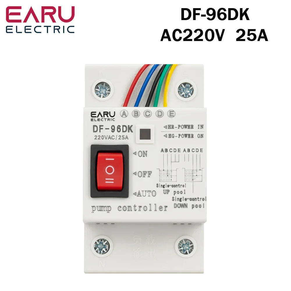 DF-96D DF-96DK Water Level Controller Switch AC 220V 25A Water Tank Liquid Level Detection Sensor Water Pump Controller 2M Wires