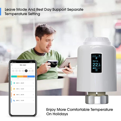 eWeLink App Smart ZigBee Thermostat Radiator TRV Programmable Actuator Heating Remote Temperature Controller Alexa Google Home
