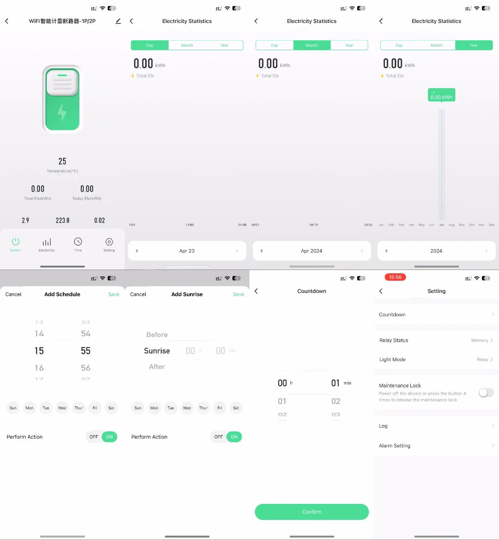 1P 2P TUYA APP Zigbee WIFI Smart Energy Power Consumption kWh Meter Circuit Breaker Time Relay Switch Leakage Voltage Protection by 54Grid - Renewable Energy Store