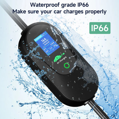 AFYEEV 3600W Portable Type 2 IEC62196-2 EV Charger Type1 SAE J1772 Electric Car Charger EU Plug WiFi Bluetooth APP Control