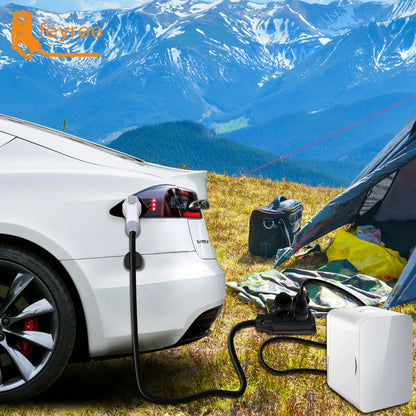 feyree V2L Cable Discharge Plug EV Charger GBT Cord 16A Charging Cable 5m with EU Adapter Outdoor Power Station Electric Car