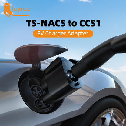 feyree TS-NACS to CCS1 Adapter For Ford Rivian GM Car NACS to CCS1 Adapter Compatible with DC NACS Supercharger DC V1/V2/V3/V4