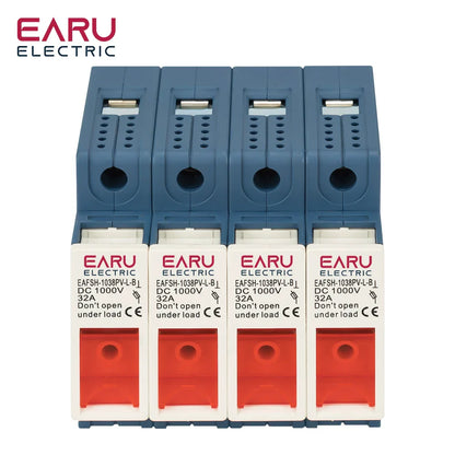 1P 2P 3P 4P Solar DC Fuse Holder High Voltage Solar PV DC 1000V Photovoltaic 6A-32A Photovoltaic System Protection Protector gPV