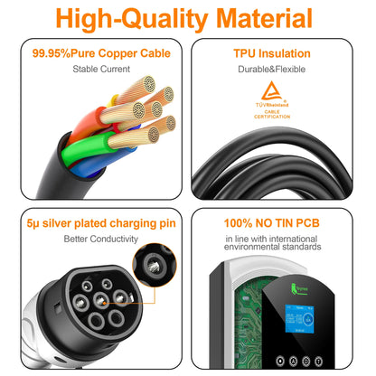 feyree EV Charger Type2 Cable 32A 7.6kW Dynamic Load Balancing EVSE Wallbox APP Function 11kW 22kW Charging Station Electric Car