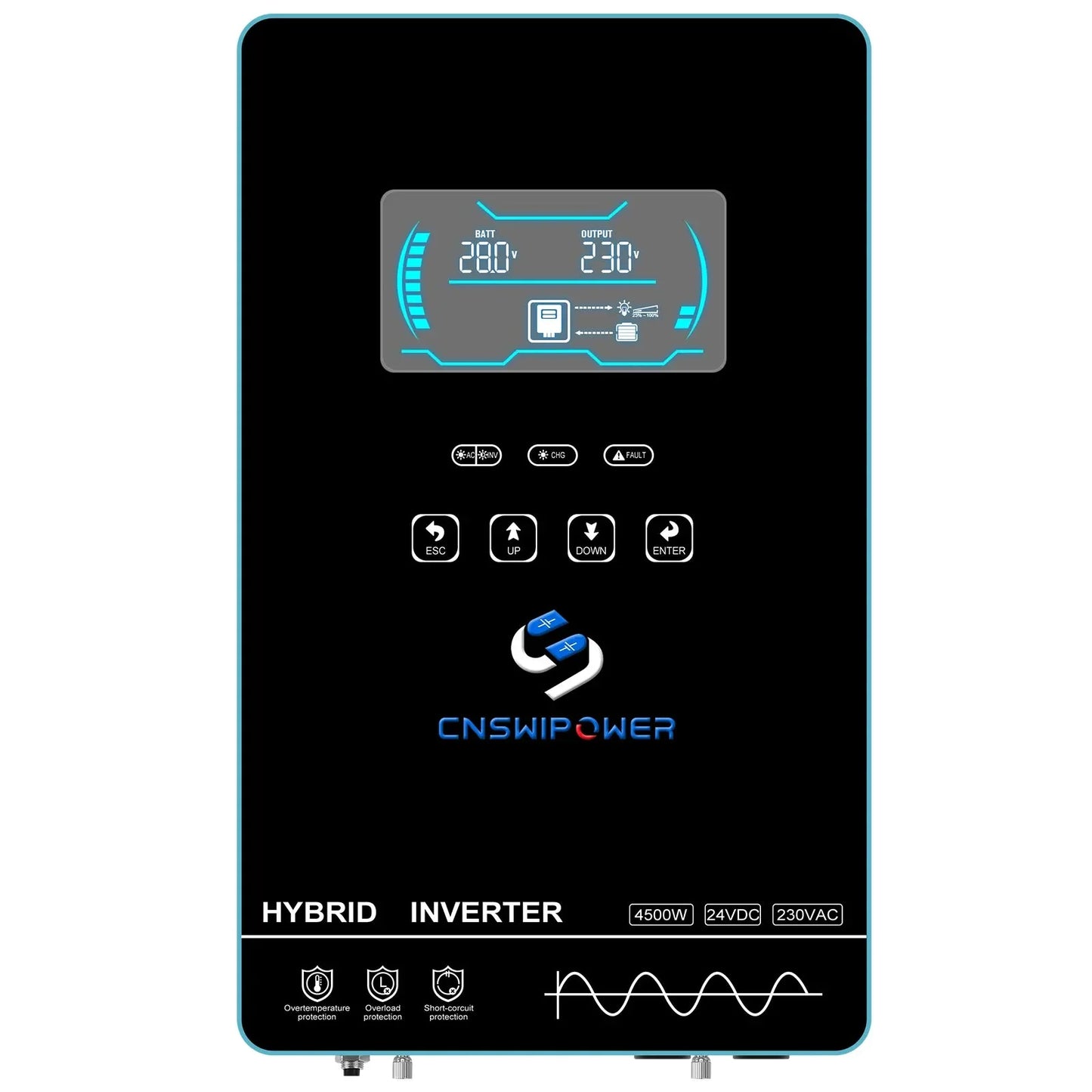 Pure sine wave 4.5kw 4500w hybrid inverter 24v 150A MPPT controller power supply sloar system - 54Grid - Renewable Energy Store