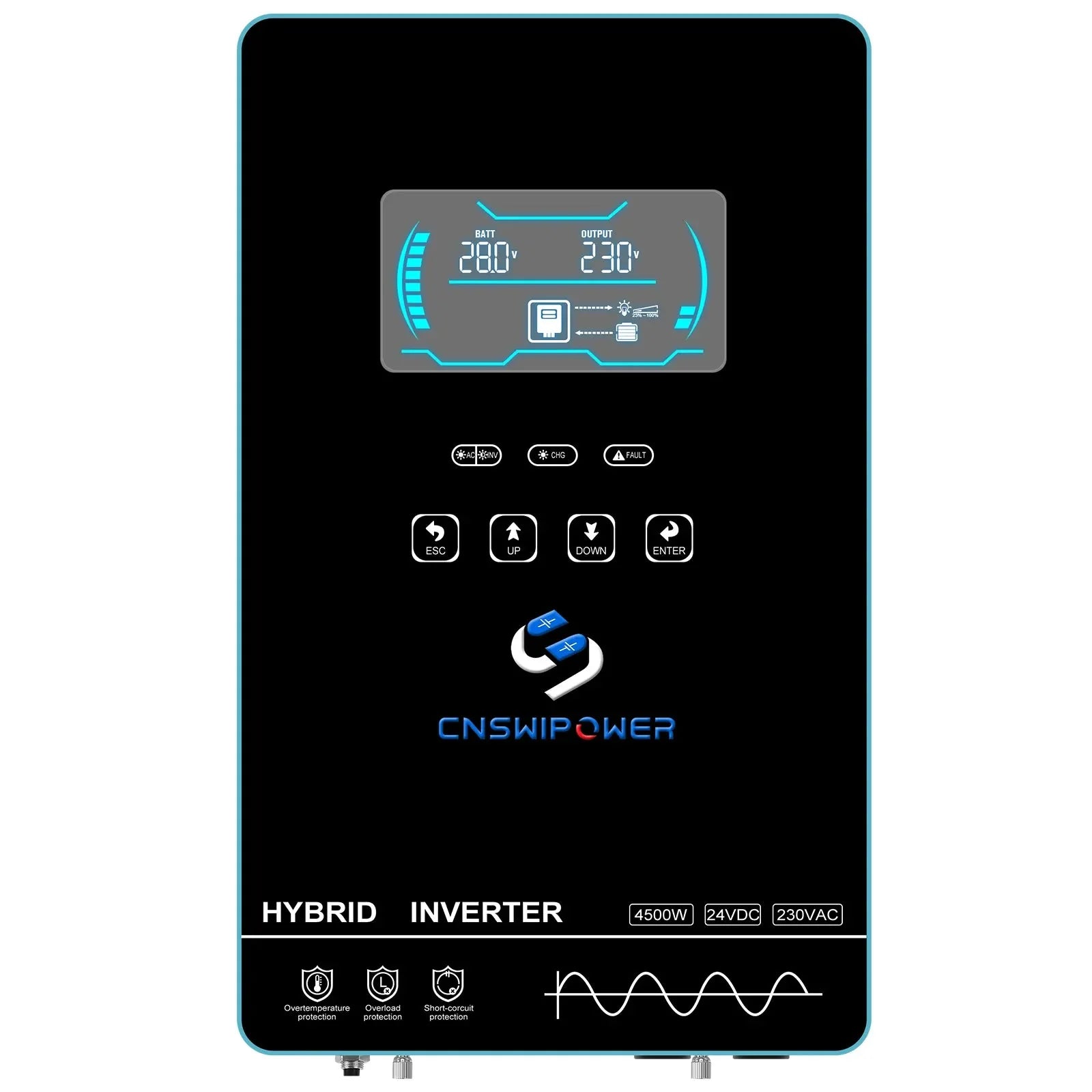 Pure sine wave 4.5kw 4500w hybrid inverter 24v 150A MPPT controller power supply sloar system - 54Grid - Renewable Energy Store