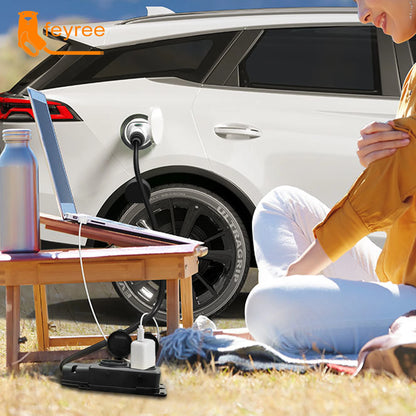 feyree V2L Cable Electric Car Side Discharge Plug EV Charger Type2 16A with EU Socket Outdoor Power Station( Upgraded Version)