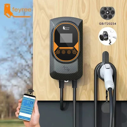 feyree GB/T Socket 32A 7.6KW 1 Phase 22KW 11KW 3Phase Smart APP WIFI Control