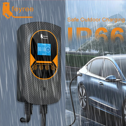 feyree EV Charging Station for TS-NACS Socket EVSE Wallbox 32A 7.6KW 40A 9.6KW 50A 12KW Fast Charging APP Control for Tesla Car
