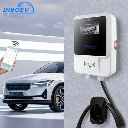 EV Charging Station 7/11/22KW Electric Vehicle Car Charger 32A EVSE Wallbox Wallmount Type2 IEC62196 Type1 with APP Wifi Cards - 54Grid - Renewable Energy Store