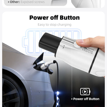 feyree Type 2 to NACS EV Charger Adapter 32A 7kW 1 Phase AC Charging Cable Connector for Tesla Electric Car Home Charging
