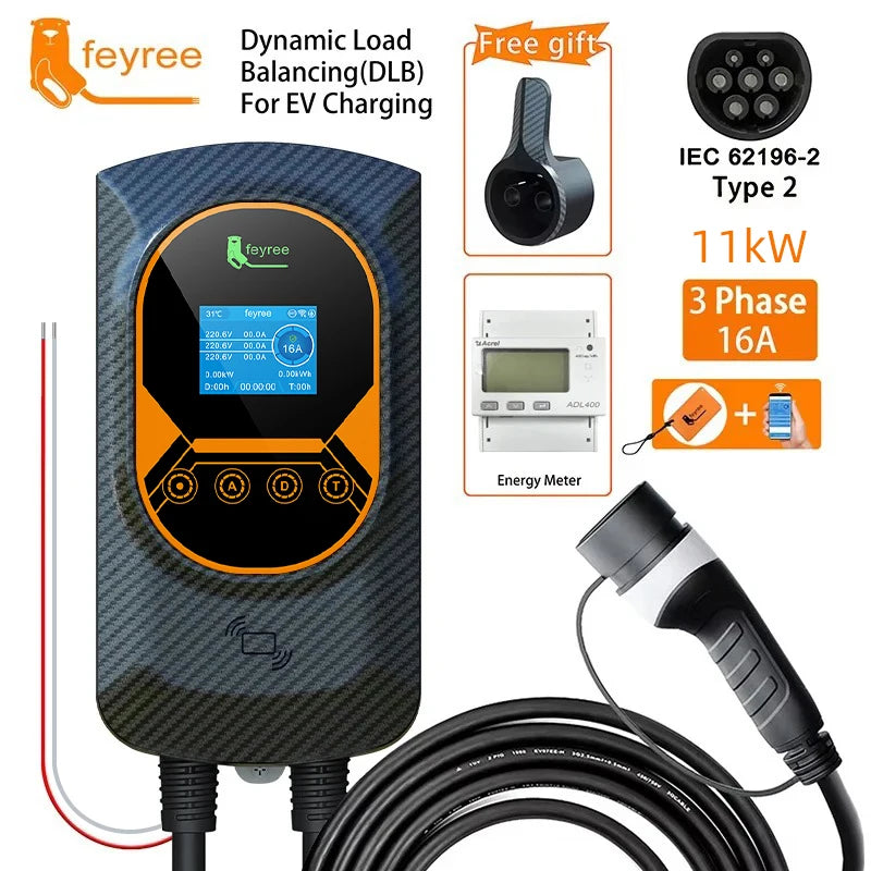 feyree DLB EV Charger Wallbox Type 2 Home Charger Smart Energy Management Balance Charging Plan APP Control EVSE Charger Station