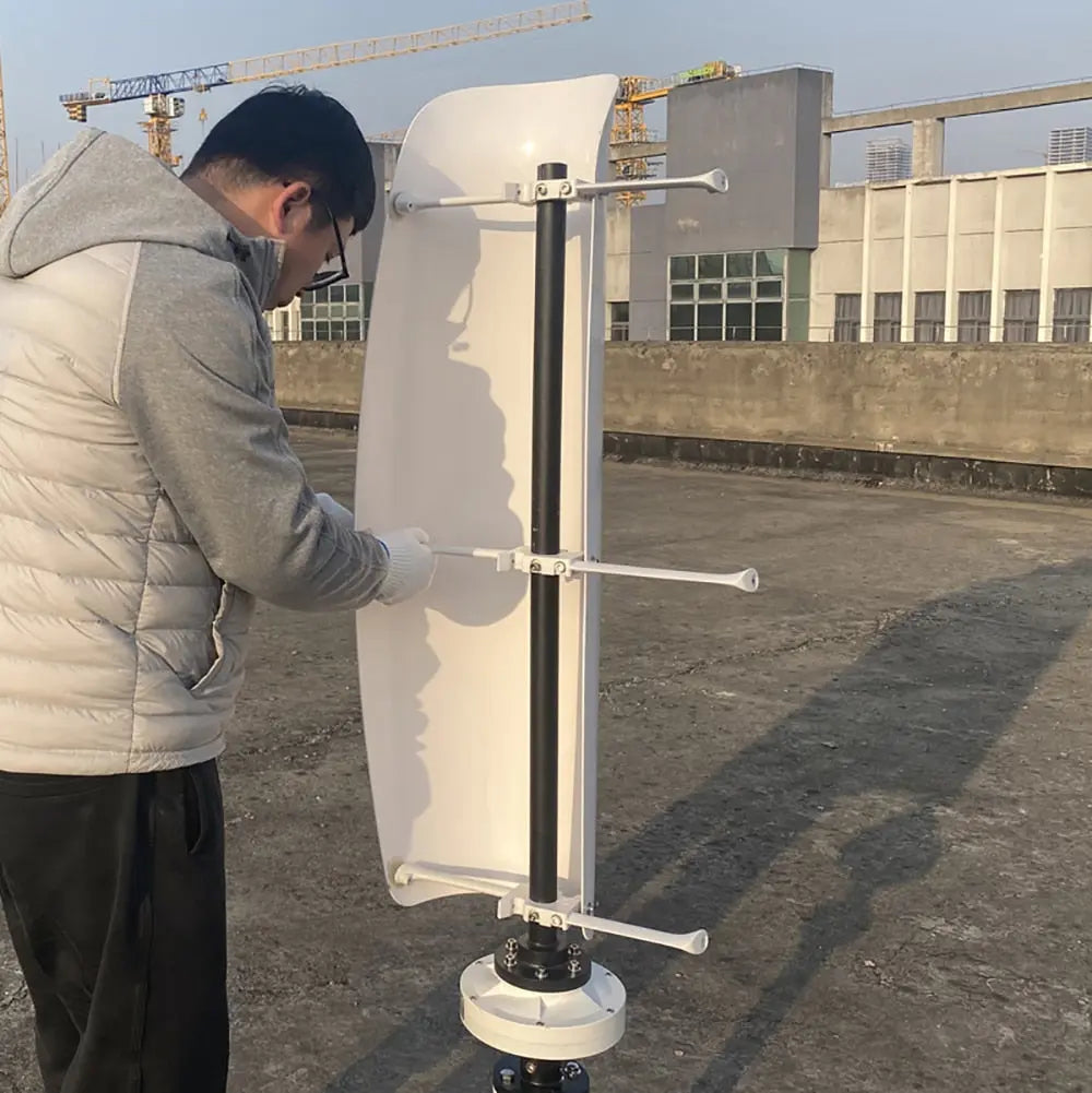 Vertical Wind Turbine Generator Kit Permanent Free Energy Power 800W 1000W 12V 24V 48V Alternative With MPPT Hybrid Controller - 54Grid - Renewable Energy Store