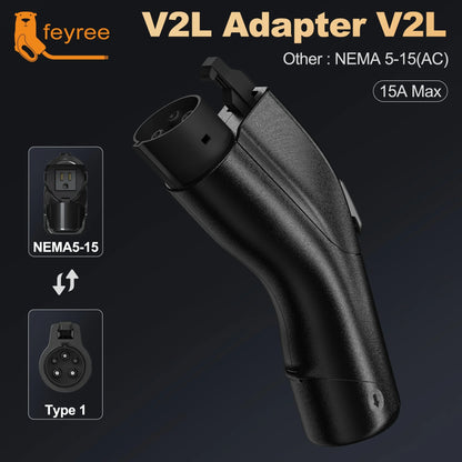 feyree V2L Discharge Adapter 110V15A with NEMA5-15 socket for Hyundai Ioniq 5/6, Kia EV6，Kia Niro EVm Genesis GV60,70