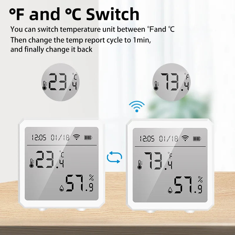 Tuya Smart WIFI Temperature And Humidity Sensor Indoor Hygrometer Thermometer With LCD Display Support Alexa Google Assistant by 54Grid - Renewable Energy Store