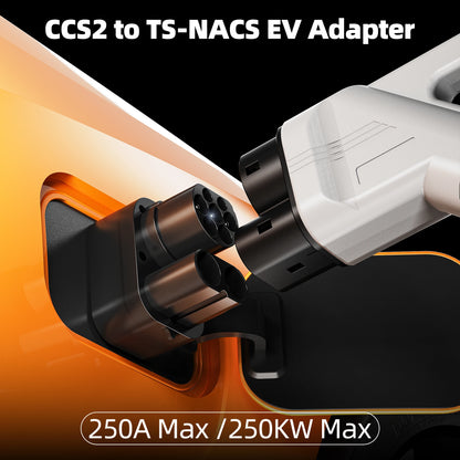 feyree CCS2 to Tesla AC+DC Adapter Fit for Tesla Model 3/X/Y Made in USA CCS2 Combo Adapter Support CCS2 and Type2 EV Charger