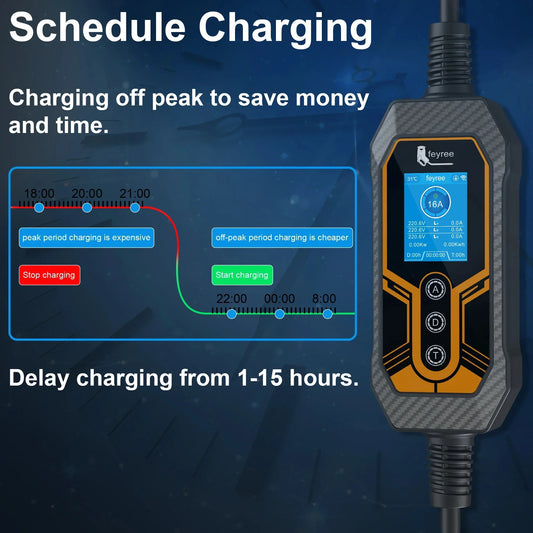feyree GB/T 11KW 16A 3Phase Portable EV Charger Smart APP WIFI Version 5m Cable Gift Bag for Electric Vehicle Charging Station by 54Grid - Renewable Energy Store