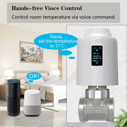 eWeLink App Smart ZigBee Thermostat Radiator TRV Programmable Actuator Heating Remote Temperature Controller Alexa Google Home