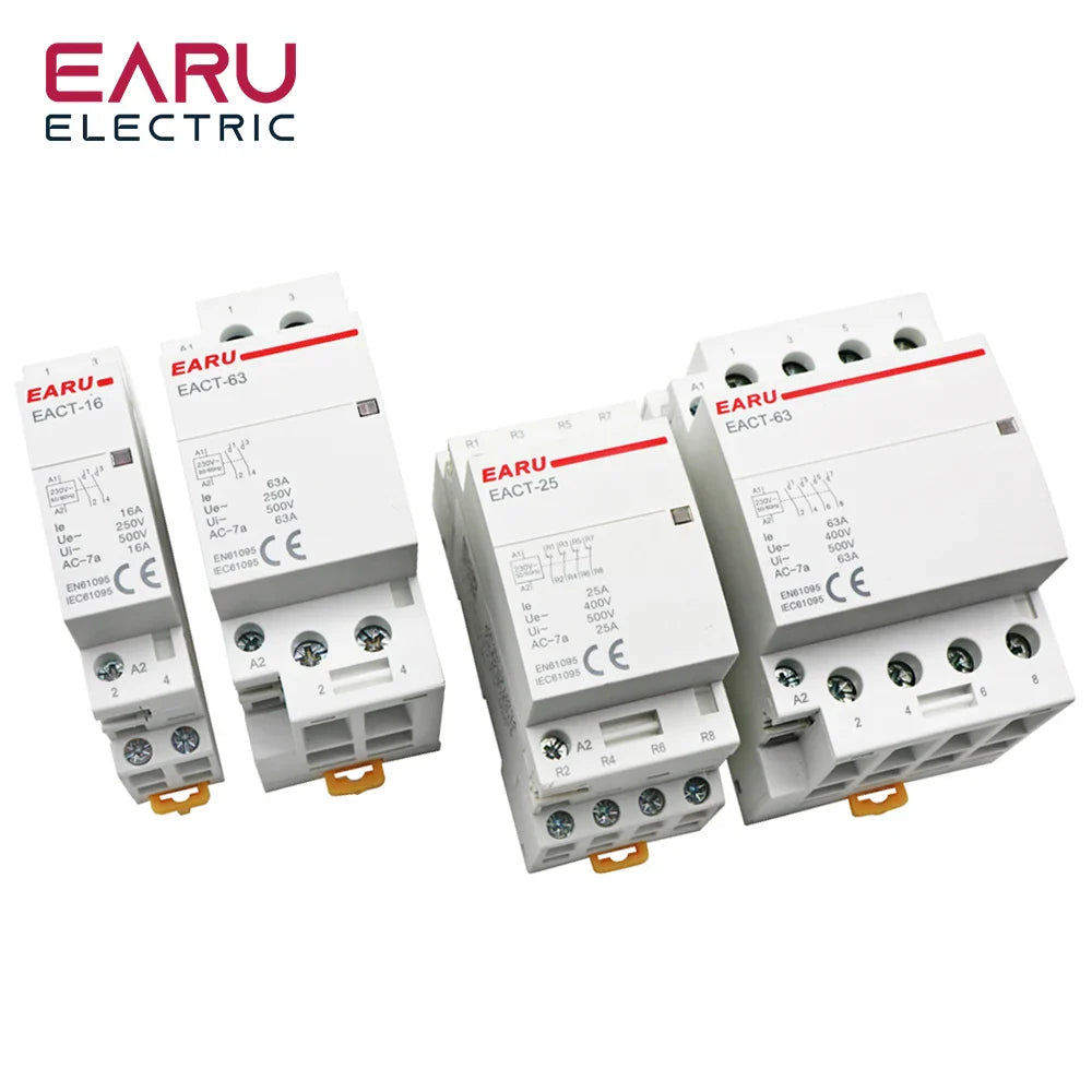2P 4P 16A 20A 25A 32A 50A 40A 63A AC 220V 50 60Hz Din Rail Household Modular AC Contactor Switch Controller DIY Smart Home Hotel by 54Grid - Renewable Energy Store