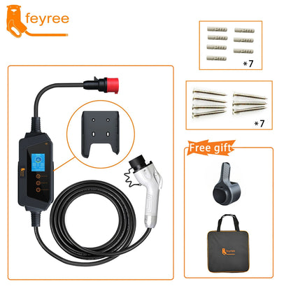 feyree Portable EV Charger GBT Plug Fast 22KW 32A 3Phase Adjusting Current Wi-Fi Smart APP Control Electric Car Charging Station