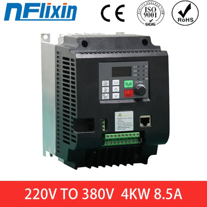 Frequency Inverter for Motor Control, 220v to 380v, VFD Technology, 2.2KW to 11KW, 3 Phase Output by 54Grid - Renewable Energy Store