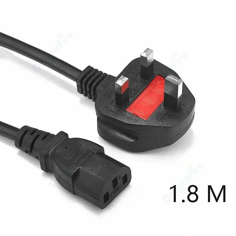 US UK CH Plug Power Extend Cable IEC C13 Lead Cord 1.2m 1.5m 1.8m 5ft for PC Monitor LCD TV 3D Printer by 54Grid - Renewable Energy Store