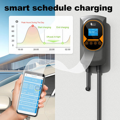 feyree EV Charger GB/T Socket EVSE Wallbox 32A 22KW 3Phase 16A 11KW Electric Vehicle APP Control Charging Station 7.6KW 5m Cable