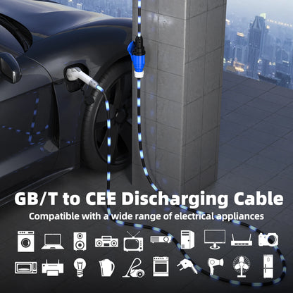 feyree V2L Cable Discharge Plug EV Charger GBT Cord 32A Charging Cable 1M /3M with CEE Socket Outdoor Power Station Electric Car