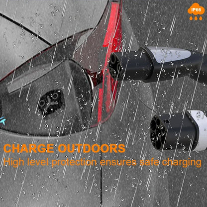 feyree 32A 7KW 1Phase Type2 to TS-NACS Socket 16A 3.5KW EV Charger Cable 5m for Tesla Model 3 Y X S for Public Charging Station