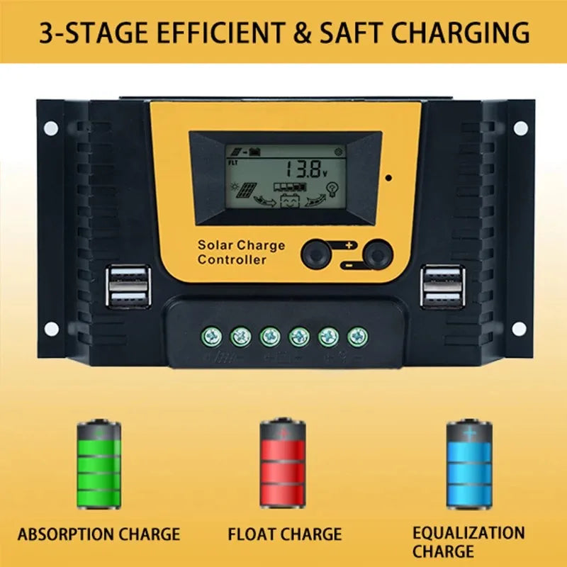 PWM 10A 20A 30A 100VDC Solar Charge Controller For 12V 24V 48V Lifepo4 GEL by 54Grid - Renewable Energy Store