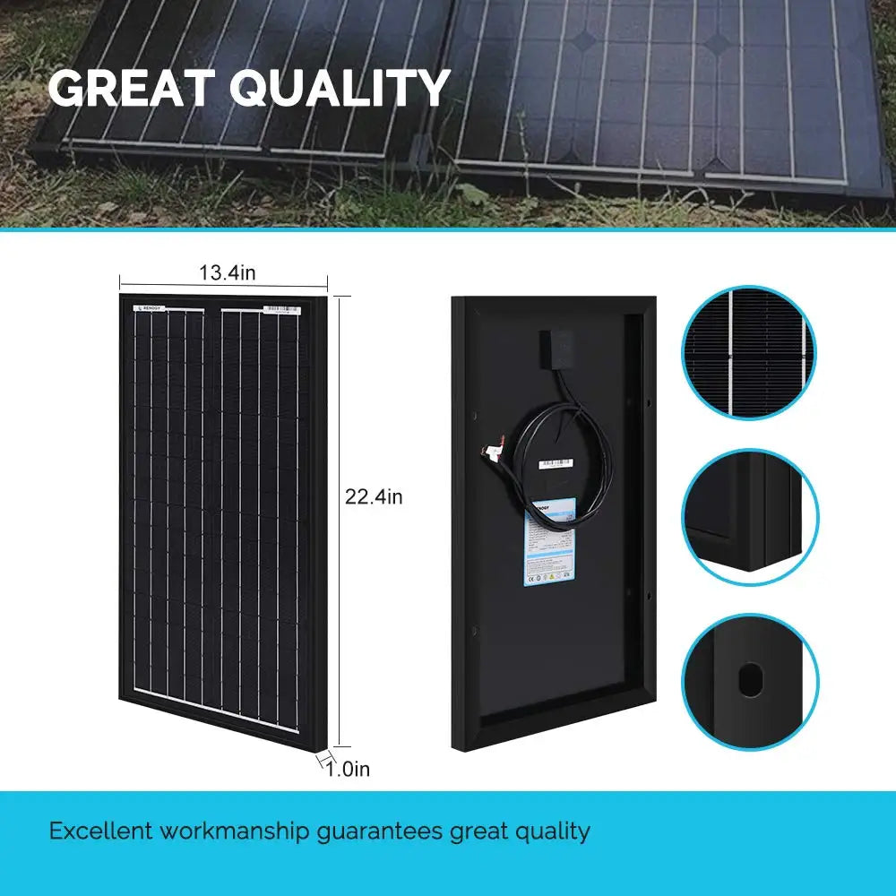 30W Watt Monocrystalline Solar Panel 12V Volt Off Grid Power RV Home Boat by 54Grid - Renewable Energy Store