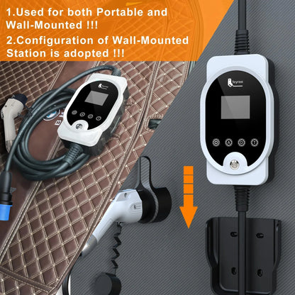 feyree EV Charger Type1 Plug 32A 40A 50A Fast Charging EVSE Wallbox for Electric Car Charging Station Adjust Current & Set Delay