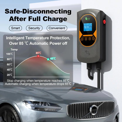 feyree Type 1 7kW 9.6kW 12kW EV Charging Wallbox Adjustable Current EV Home Charger WIFI Bluetooth Control with DLB Function