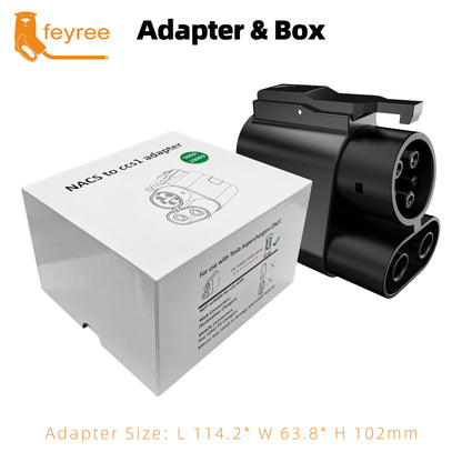 feyree TS-NACS to CCS1 Adapter For Ford Rivian GM Car NACS to CCS1 Adapter Compatible with DC NACS Supercharger DC V1/V2/V3/V4