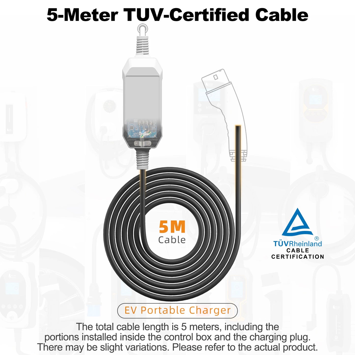 feyree Type2 7KW 32A 1Phase Portable EV Charger 5m Cable Current Adjustable EVSE Wallbox Charging Box for Electric Car Charger