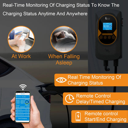 feyree EV Charging Station for TS-NACS Socket EVSE Wallbox 32A 7.6KW 40A 9.6KW 50A 12KW Fast Charging APP Control for Tesla Car