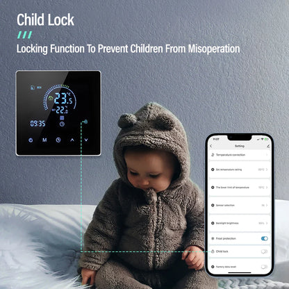 K2 TUYA APP WiFi Smart Thermostat Floor Heating TRV Water Gas Boiler Temperature Voice Remote Controller for Google Home Alexa by 54Grid - Renewable Energy Store