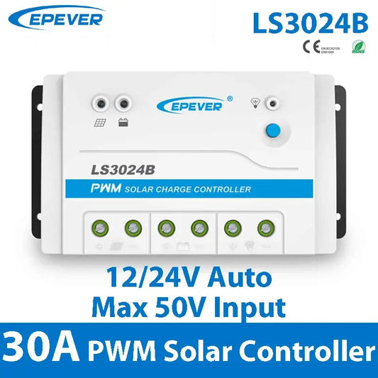 EPEVER 30A PWM Solar Charge Controller 12V 24V Auto LS3024B With RS485 Interface Solar Panel Regulator Accessory Optional - 54Grid - Renewable Energy Store