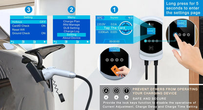 feyree EV Charger GB/T Socket Dynamic Loading Balance Charging Station 7kW 11kW 22kW APP Control for Electric Car EVSE Wallbox